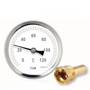 Термометр с гильзой 1/4"(0℃ - 120℃)